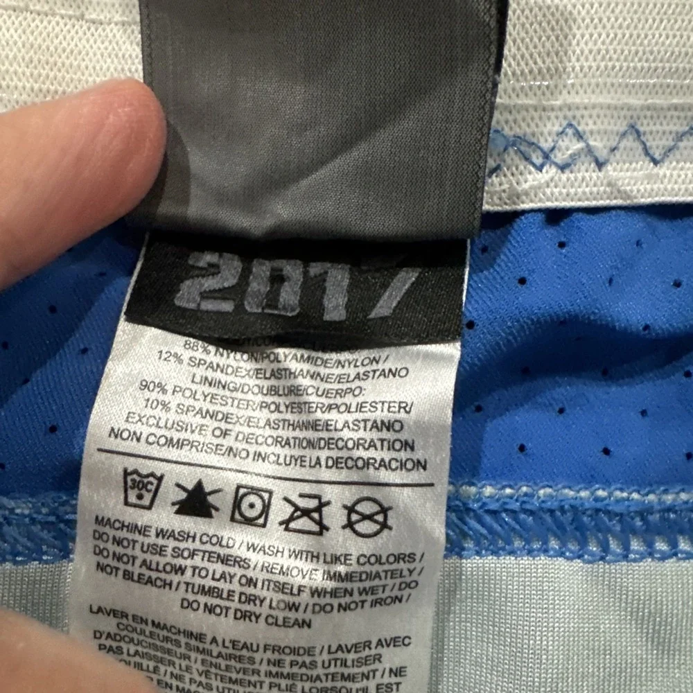 2017 Detroit Lions NFL Game Issued Worn Blue Pants Nike DRI-FIT Size 30
